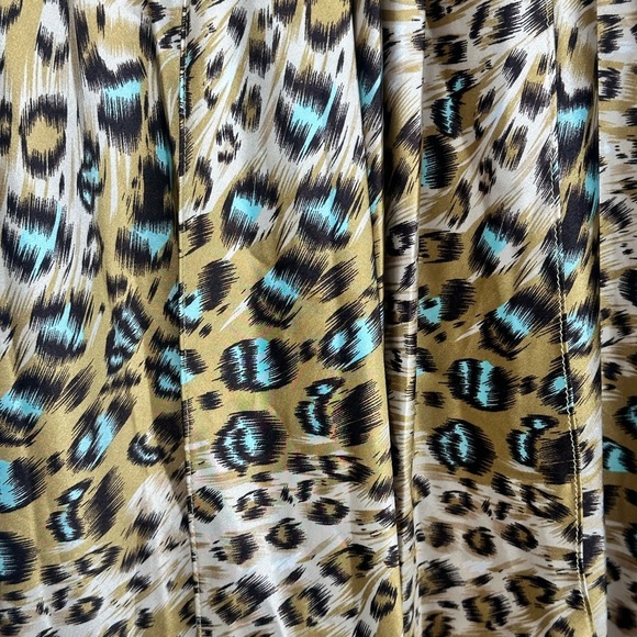 Y2K Vintage Aspeed USA Leopard Print Turquoise Accent Beaded A Line Gown size L - Picture 12 of 16